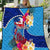 Personalised Haiti 220th Anniversary Independence Day Quilt Ayiti Flower with Polynesian Pattern LT03 Blue - Polynesian Pride