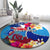 Personalised Haiti 220th Anniversary Independence Day Round Carpet Ayiti Flower with Polynesian Pattern LT03 - Polynesian Pride