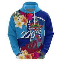 Personalised Haiti 220th Anniversary Independence Day Zip Hoodie Ayiti Flower with Polynesian Pattern LT03 - Polynesian Pride