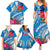 Personalised Haiti Coat Of Arms Family Matching Summer Maxi Dress and Hawaiian Shirt Repiblik d Ayiti Tropical Flower Blue Polynesian Pattern LT03 - Polynesian Pride