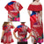 Personalised Haiti Coat Of Arms Family Matching Off Shoulder Maxi Dress and Hawaiian Shirt Repiblik d Ayiti Tropical Flower Red Polynesian Pattern LT03 - Polynesian Pride