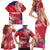 Personalised Haiti Coat Of Arms Family Matching Short Sleeve Bodycon Dress and Hawaiian Shirt Repiblik d Ayiti Tropical Flower Red Polynesian Pattern LT03 - Polynesian Pride