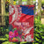 Personalised Haiti Coat Of Arms Garden Flag Repiblik d Ayiti Tropical Flower Red Polynesian Pattern LT03 Garden Flag Red - Polynesian Pride