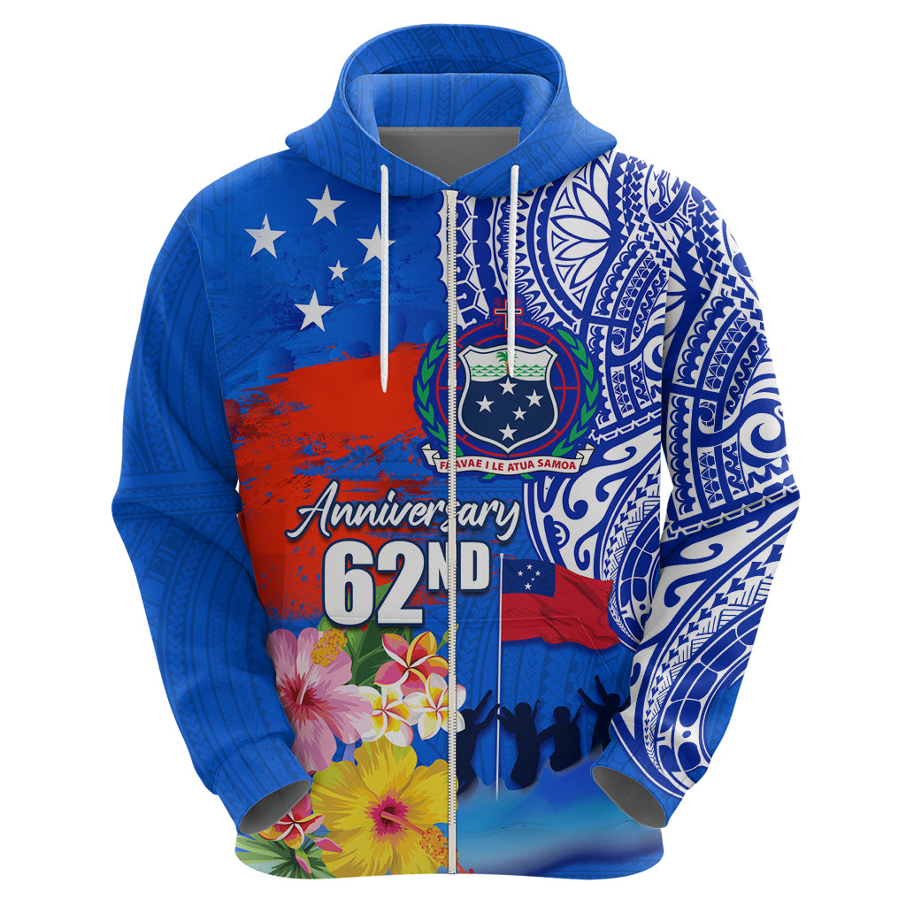 Personalised Samoa 62nd Anniversary Independence Day Hoodie Samoan Tribal Flag Style LT03 - Polynesian Pride