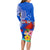 Personalised Samoa 62nd Anniversary Independence Day Long Sleeve Bodycon Dress Samoan Tribal Flag Style LT03 - Polynesian Pride