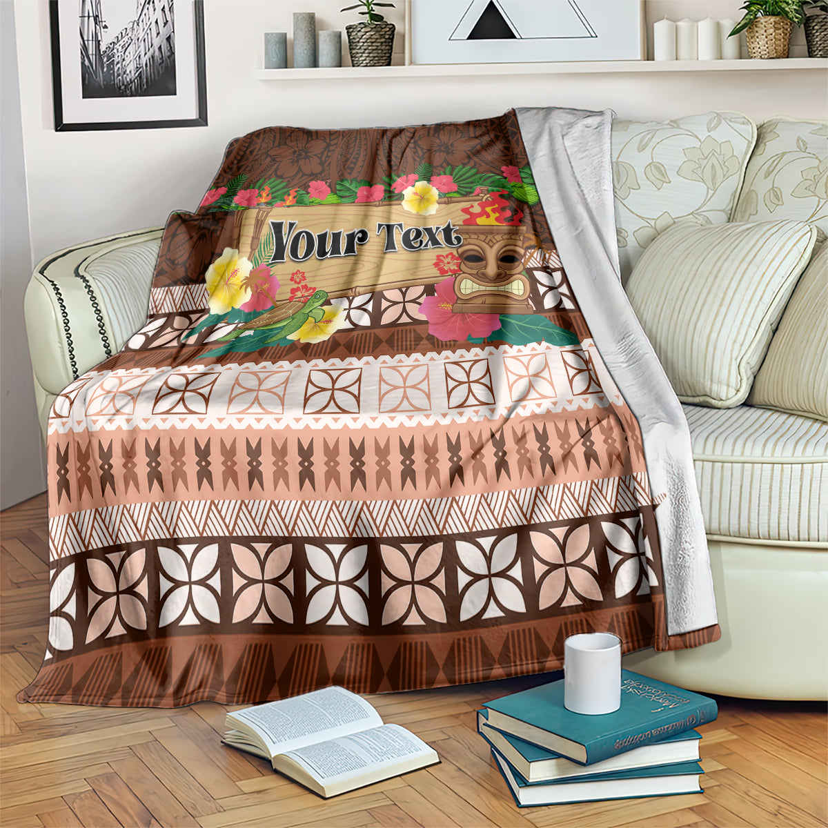 Pasifika Festival Auckland Blanket Polynesian Tribal with Pacific Pattern Brown Color LT03 Brown - Polynesian Pride