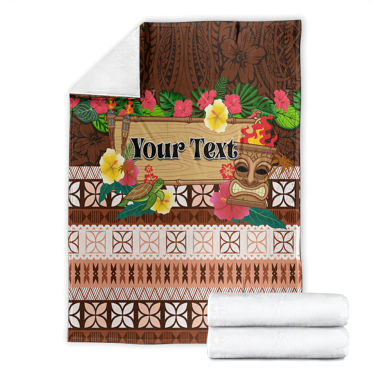 Pasifika Festival Auckland Blanket Polynesian Tribal with Pacific Pattern Brown Color LT03 - Polynesian Pride