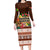 Pasifika Festival Auckland Family Matching Long Sleeve Bodycon Dress and Hawaiian Shirt Polynesian Tribal with Pacific Pattern Brown Color LT03 Mom's Dress Brown - Polynesian Pride