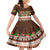 Pasifika Festival Auckland Family Matching Short Sleeve Bodycon Dress and Hawaiian Shirt Polynesian Tribal with Pacific Pattern Brown Color LT03 Daughter's Dress Brown - Polynesian Pride