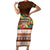 Pasifika Festival Auckland Family Matching Short Sleeve Bodycon Dress and Hawaiian Shirt Polynesian Tribal with Pacific Pattern Brown Color LT03 Mom's Dress Brown - Polynesian Pride