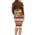 Pasifika Festival Auckland Long Sleeve Bodycon Dress Polynesian Tribal with Pacific Pattern Brown Color LT03 - Polynesian Pride