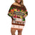 Pasifika Festival Auckland Off Shoulder Short Dress Polynesian Tribal with Pacific Pattern Brown Color LT03 Women Brown - Polynesian Pride