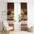 Pasifika Festival Auckland Window Curtain Polynesian Tribal with Pacific Pattern Brown Color