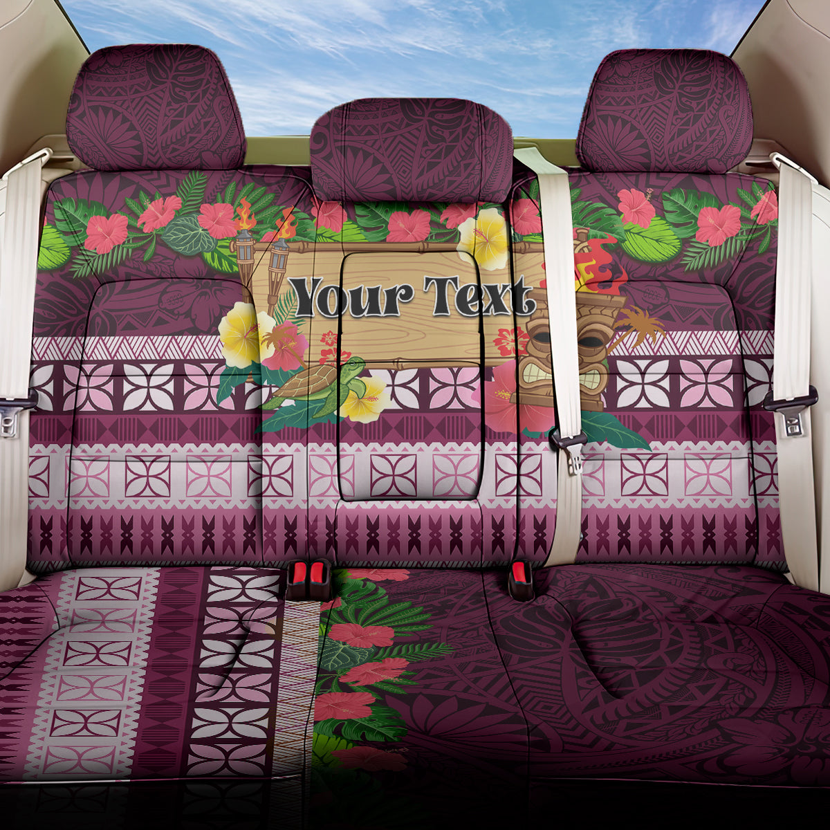 Pasifika Festival Auckland Back Car Seat Cover Polynesian Tribal with Pacific Pattern Pink Color LT03 One Size Pink - Polynesian Pride