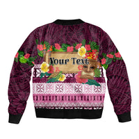 Pasifika Festival Auckland Bomber Jacket Polynesian Tribal with Pacific Pattern Pink Color LT03 - Polynesian Pride