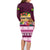 Pasifika Festival Auckland Family Matching Long Sleeve Bodycon Dress and Hawaiian Shirt Polynesian Tribal with Pacific Pattern Pink Color LT03 - Polynesian Pride