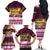 Pasifika Festival Auckland Family Matching Off Shoulder Long Sleeve Dress and Hawaiian Shirt Polynesian Tribal with Pacific Pattern Pink Color LT03 - Polynesian Pride