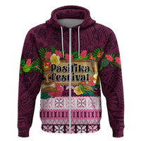 Pasifika Festival Auckland Hoodie Polynesian Tribal with Pacific Pattern Pink Color LT03 Zip Hoodie Pink - Polynesian Pride