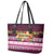 Pasifika Festival Auckland Leather Tote Bag Polynesian Tribal with Pacific Pattern Pink Color