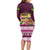 Pasifika Festival Auckland Long Sleeve Bodycon Dress Polynesian Tribal with Pacific Pattern Pink Color LT03 - Polynesian Pride