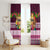 Pasifika Festival Auckland Window Curtain Polynesian Tribal with Pacific Pattern Pink Color