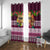 Pasifika Festival Auckland Window Curtain Polynesian Tribal with Pacific Pattern Pink Color