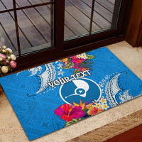Yap Day Rubber Doormat Tapa Pattern with Hisbiscus LT03 - Polynesian Pride