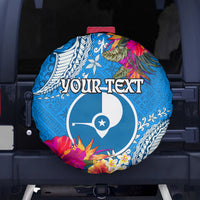 Yap Day Spare Tire Cover Tapa Pattern with Hisbiscus LT03 - Polynesian Pride