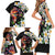 Hawaiian Lei Day Family Matching Short Sleeve Bodycon Dress and Hawaiian Shirt Plumeria and Turtle with Polynesian Tribal Pattern