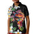 Hawaiian Lei Day Kid Polo Shirt Plumeria and Turtle with Polynesian Tribal Pattern