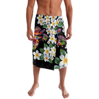 Hawaiian Lei Day Lavalava Plumeria and Turtle with Polynesian Tribal Pattern LT03 Black - Polynesian Pride