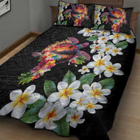 Hawaiian Lei Day Quilt Bed Set Plumeria and Turtle with Polynesian Tribal Pattern LT03 - Polynesian Pride