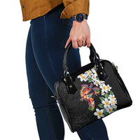 Hawaiian Lei Day Shoulder Handbag Plumeria and Turtle with Polynesian Tribal Pattern LT03 - Polynesian Pride
