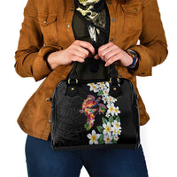 Hawaiian Lei Day Shoulder Handbag Plumeria and Turtle with Polynesian Tribal Pattern LT03 - Polynesian Pride
