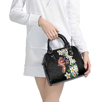 Hawaiian Lei Day Shoulder Handbag Plumeria and Turtle with Polynesian Tribal Pattern LT03 - Polynesian Pride
