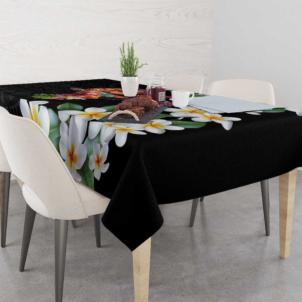 Hawaiian Lei Day Tablecloth Plumeria and Turtle with Polynesian Tribal Pattern LT03 - Polynesian Pride