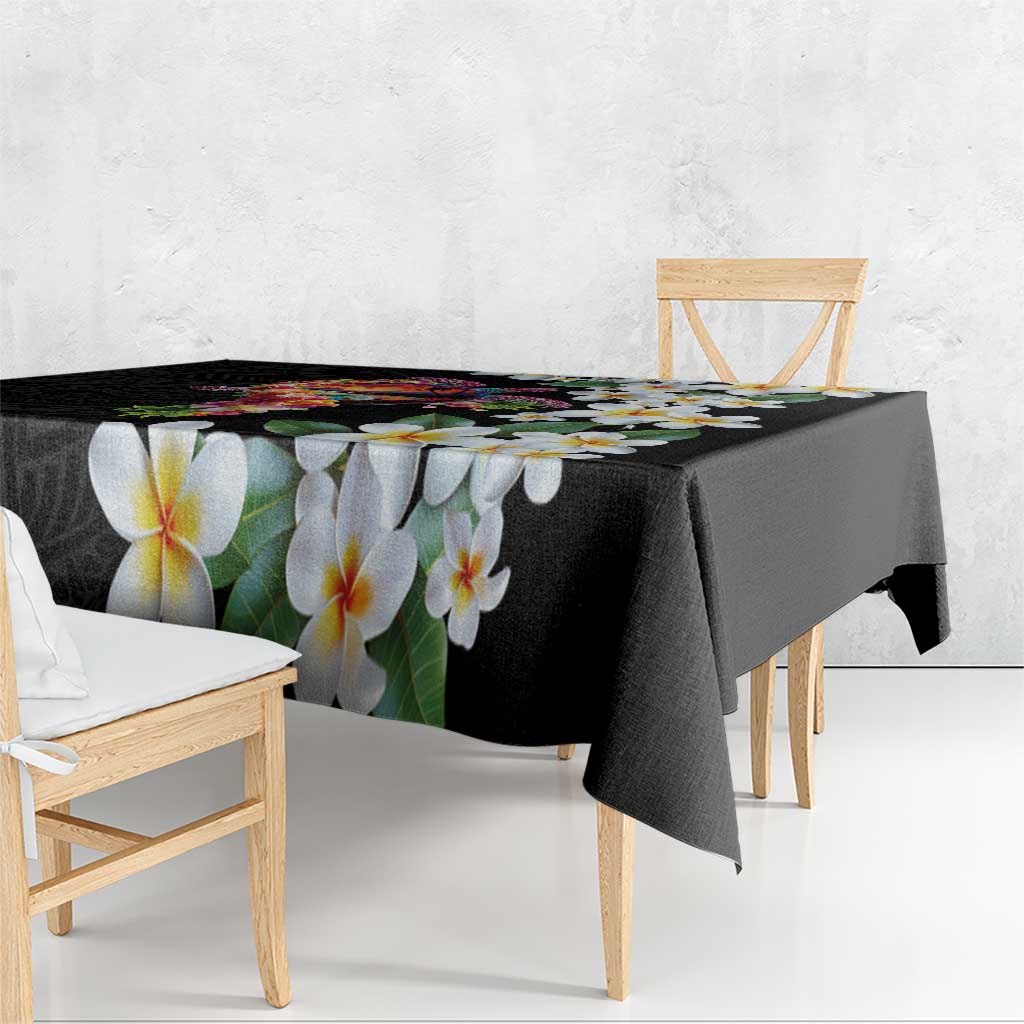 Hawaiian Lei Day Tablecloth Plumeria and Turtle with Polynesian Tribal Pattern LT03 - Polynesian Pride