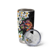 Hawaiian Lei Day Tumbler Cup Plumeria and Turtle with Polynesian Tribal Pattern LT03 - Polynesian Pride