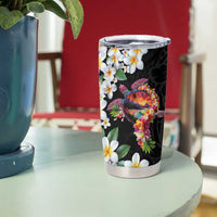 Hawaiian Lei Day Tumbler Cup Plumeria and Turtle with Polynesian Tribal Pattern LT03 - Polynesian Pride