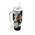 Hawaiian Lei Day Tumbler With Handle Plumeria and Turtle with Polynesian Tribal Pattern