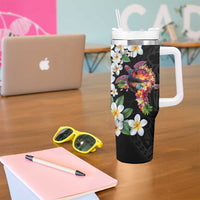 Hawaiian Lei Day Tumbler With Handle Plumeria and Turtle with Polynesian Tribal Pattern LT03 - Polynesian Pride