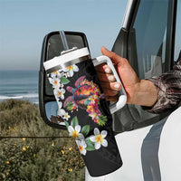 Hawaiian Lei Day Tumbler With Handle Plumeria and Turtle with Polynesian Tribal Pattern LT03 - Polynesian Pride
