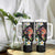 Hawaiian Lei Day Tumbler With Handle Plumeria and Turtle with Polynesian Tribal Pattern