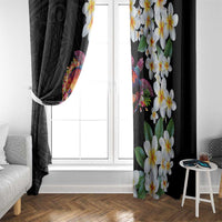 Hawaiian Lei Day Window Curtain Plumeria and Turtle with Polynesian Tribal Pattern LT03 - Polynesian Pride