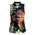 Hawaiian Lei Day Women Sleeveless Polo Shirt Plumeria and Turtle with Polynesian Tribal Pattern