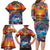 Hawaiian Lei Day Family Matching Long Sleeve Bodycon Dress and Hawaiian Shirt Dolphins with Colorful Corals and Romantic Sunset