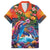 Hawaiian Lei Day Family Matching Long Sleeve Bodycon Dress and Hawaiian Shirt Dolphins with Colorful Corals and Romantic Sunset