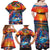 Hawaiian Lei Day Family Matching Off Shoulder Maxi Dress and Hawaiian Shirt Dolphins with Colorful Corals and Romantic Sunset