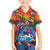 Hawaiian Lei Day Family Matching Off Shoulder Maxi Dress and Hawaiian Shirt Dolphins with Colorful Corals and Romantic Sunset