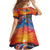 Hawaiian Lei Day Family Matching Summer Maxi Dress and Hawaiian Shirt Dolphins with Colorful Corals and Romantic Sunset